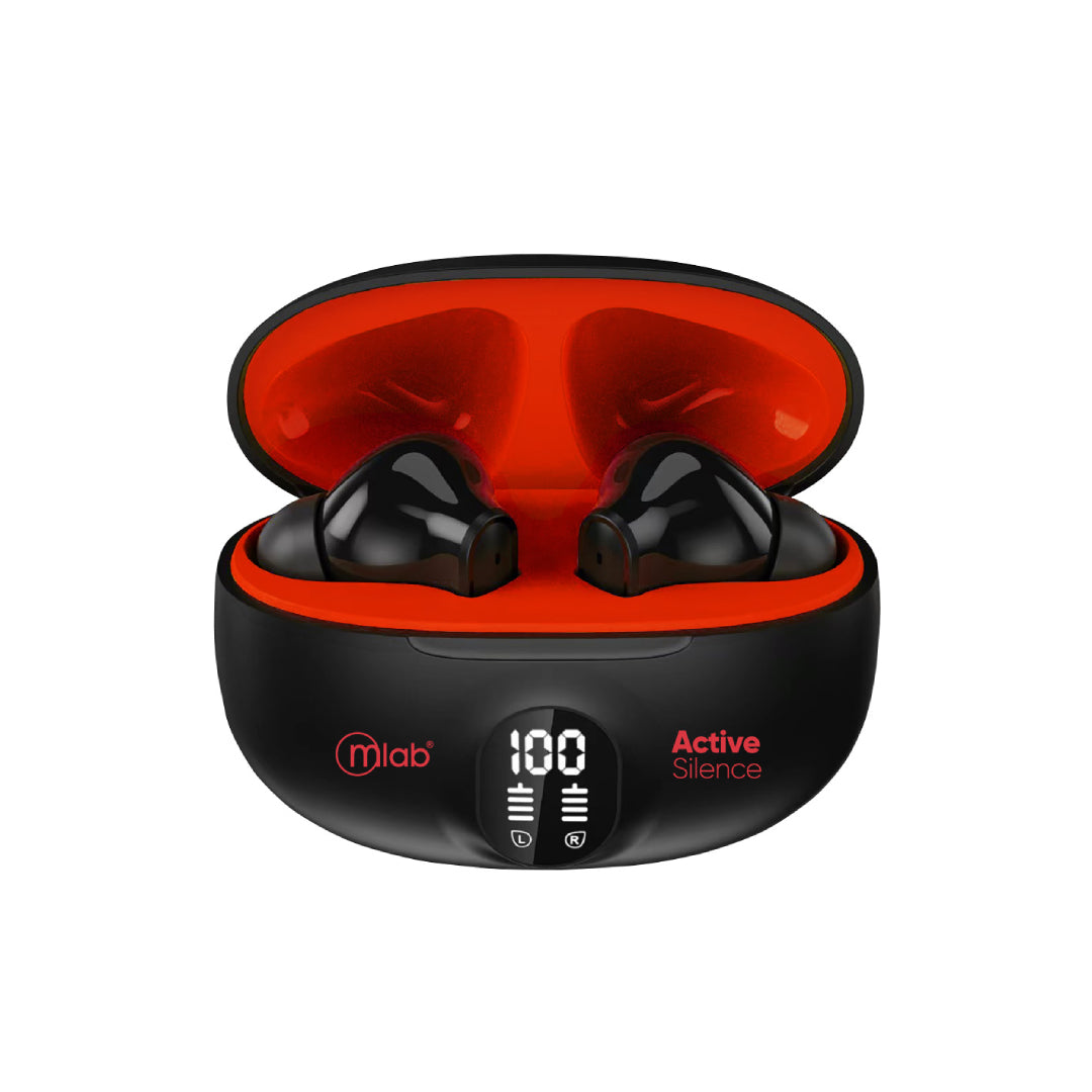 Audifonos In Ear Bluetooth Microlab Active Silence 9363 Negro Rojo – imagen 2