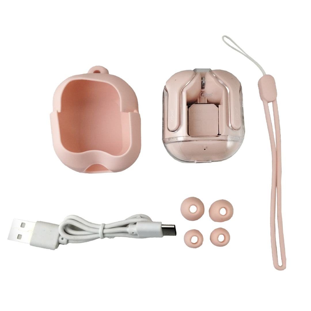 Audifonos In Ear Bluetooth Microlab Glass Crystal 9355 Rosado – imagen 3