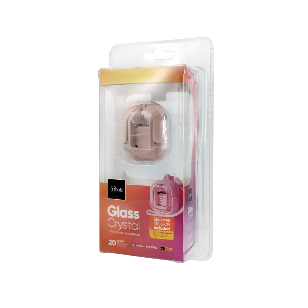 Audifonos In Ear Bluetooth Microlab Glass Crystal 9355 Rosado – imagen 2