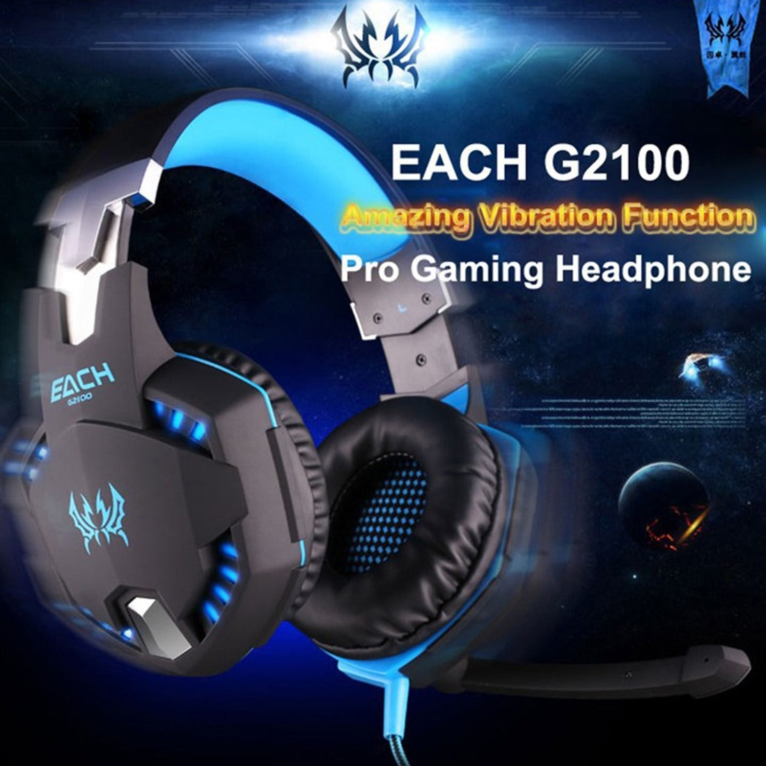 Audifonos Gamer Kotion Each G2100 Con Vibración Blanco – imagen 3