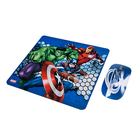 Kit Mouse Inalámbrico + Mousepad Disney Avengers 1