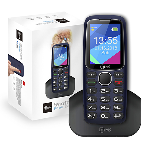Celular Senior Adulto Mayor Microlab Slim Style Azul