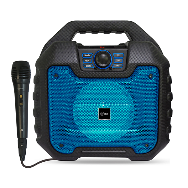 Parlante Karaoke Bluetooth Outdoor Ipx4 + Microfono Microlab Azul