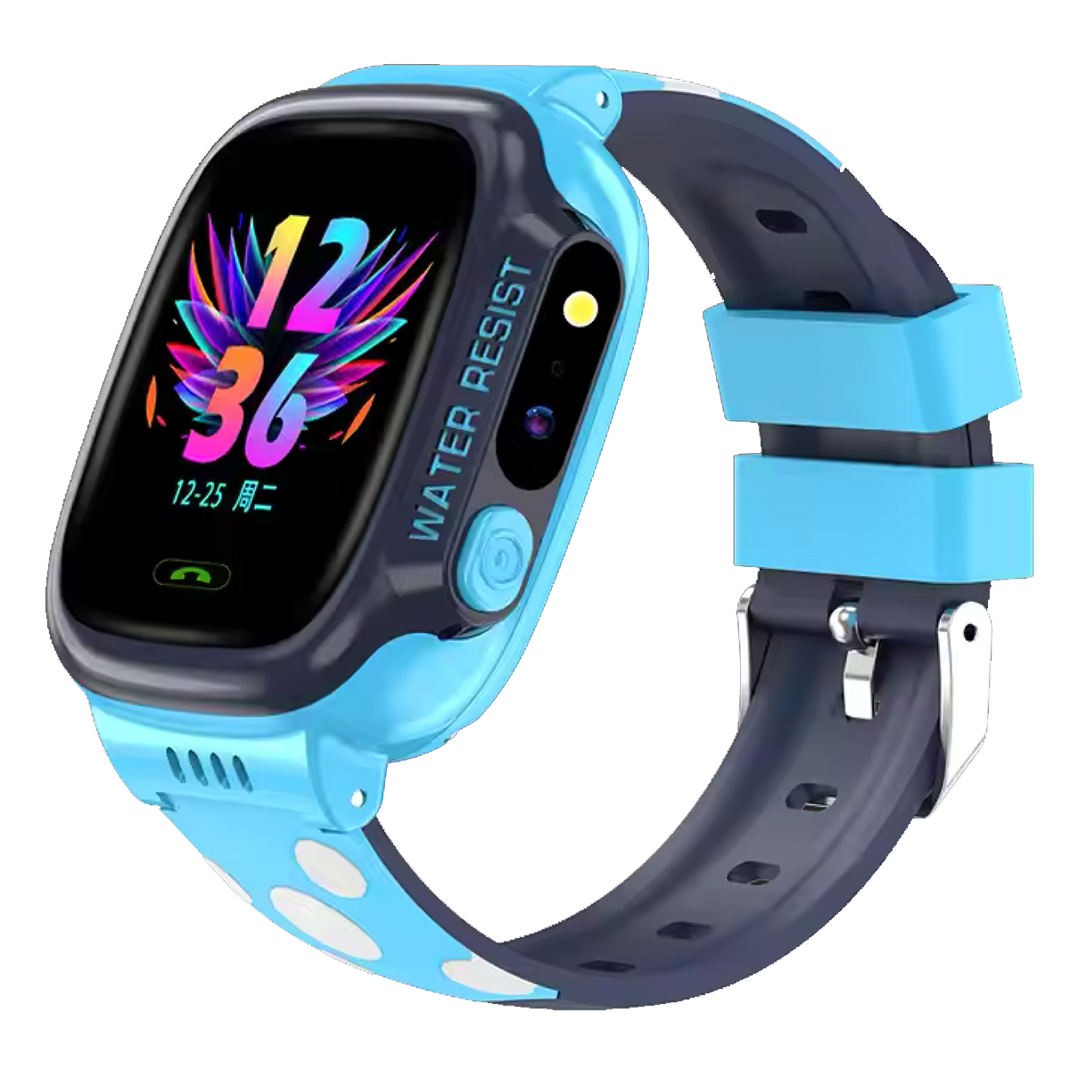 Reloj Smartwatch Para Niños Camara Sos Gps Resistente Al Agua Azul