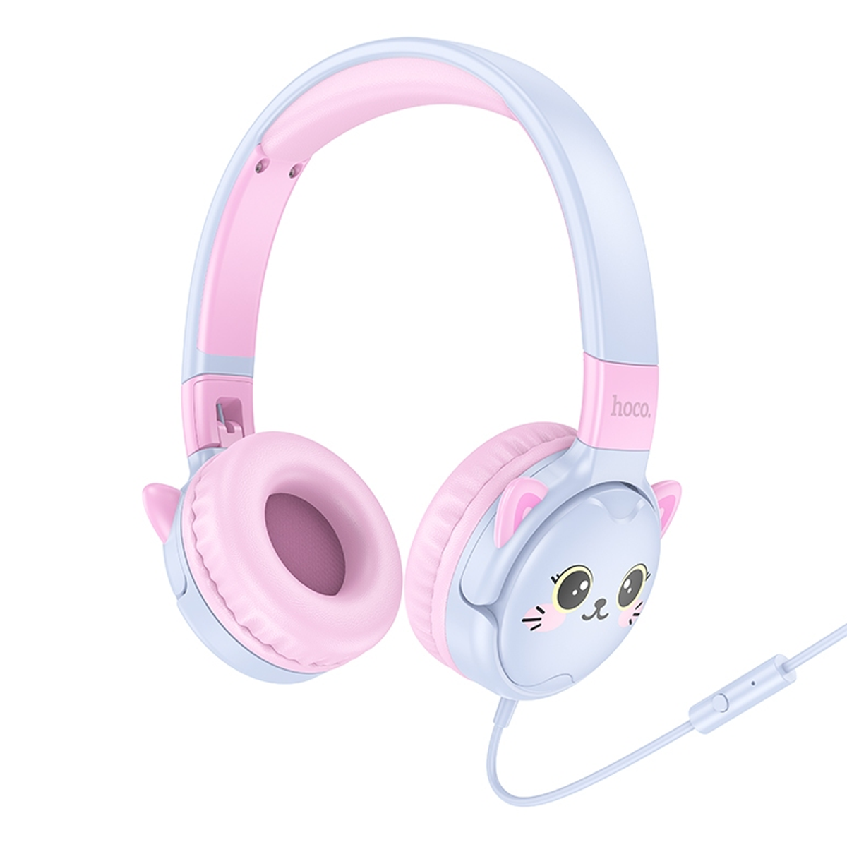 Audífonos Con Cable Hoco W61 Para Niños Headset Morado Rosa