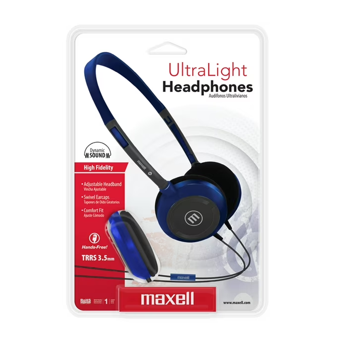 Audífonos Con Cable Maxell Hp-200 Headset Azul – imagen 2