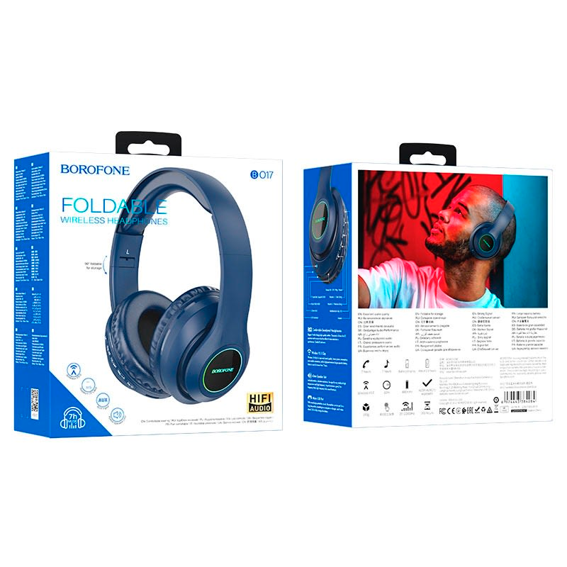 Audífonos Headset Bluetooth Borofone Bo17 Azul – imagen 3