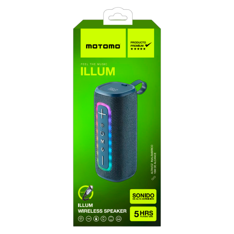 Parlante Bluetooth Motomo Illum Rgb Azul – imagen 3
