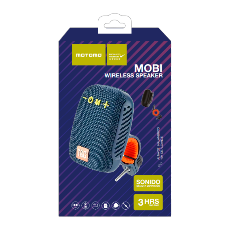 Parlante Bluetooth Para Bicicletas Motomo Mobi Azul – imagen 2