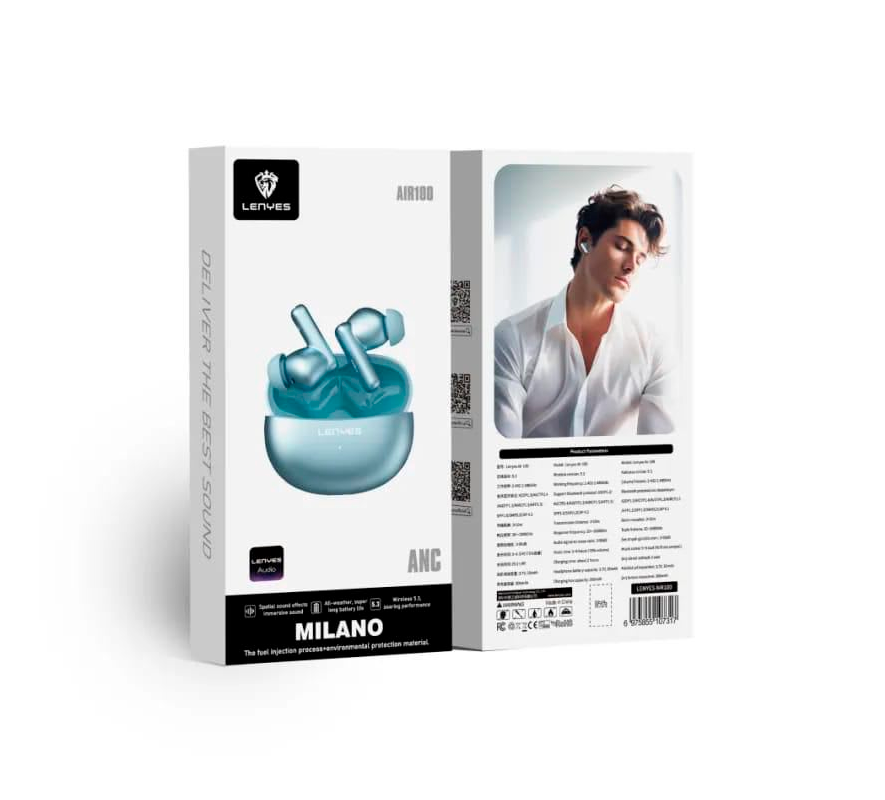 Audífonos In Ear Bluetooth Lenyes Air 100 Celeste – imagen 3