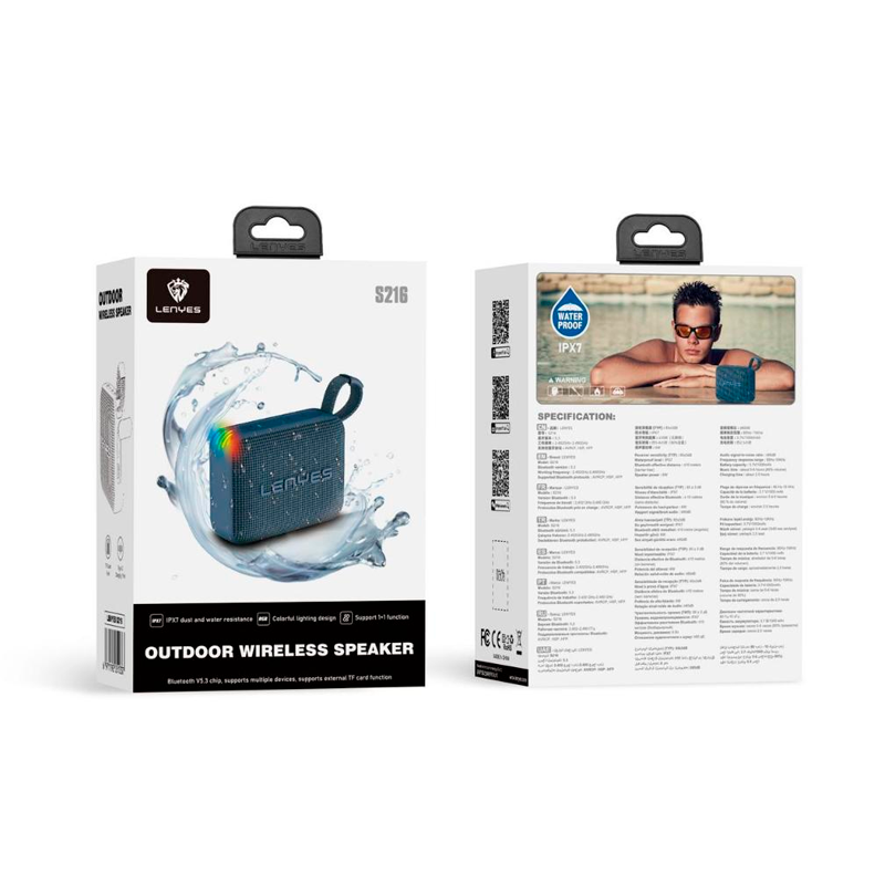 Parlante Bluetooth Lenyes S216 Resistente Al Agua 6w Azul – imagen 3