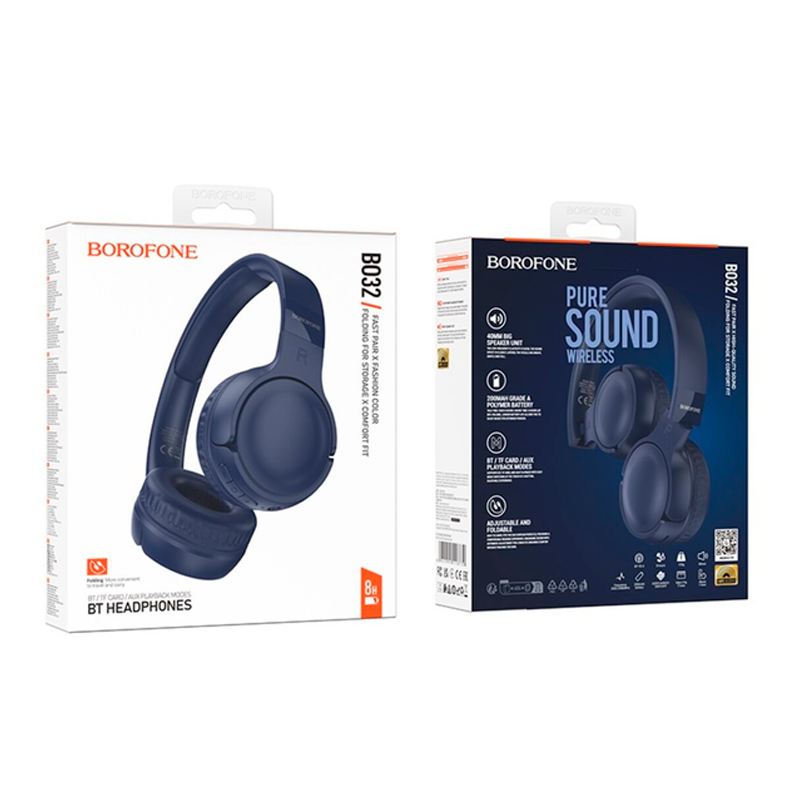 Audífonos Headset Bluetooth Borofone Bo32 Azul – imagen 2