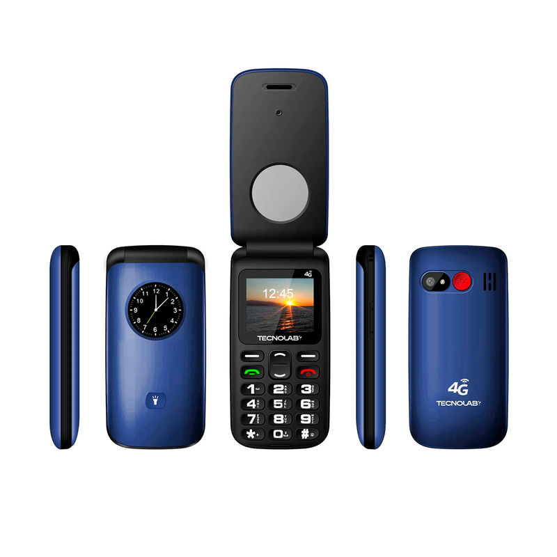 Teléfono Senior Tecnolab TL886 Azul - vista trasera