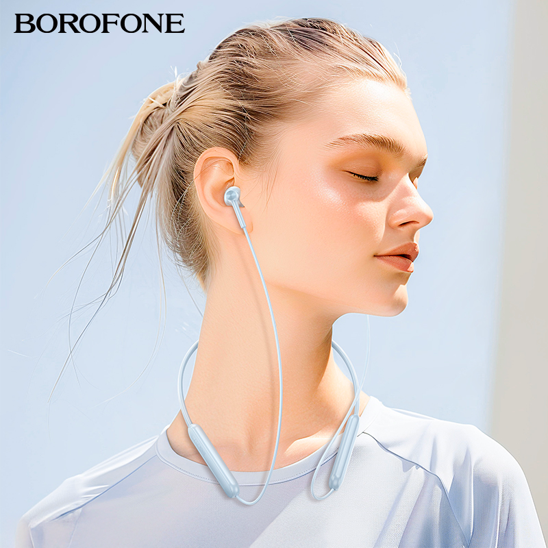 Audífonos In Ear Bluetooth Borofone Be70 Light Deportivo Celeste – imagen 2