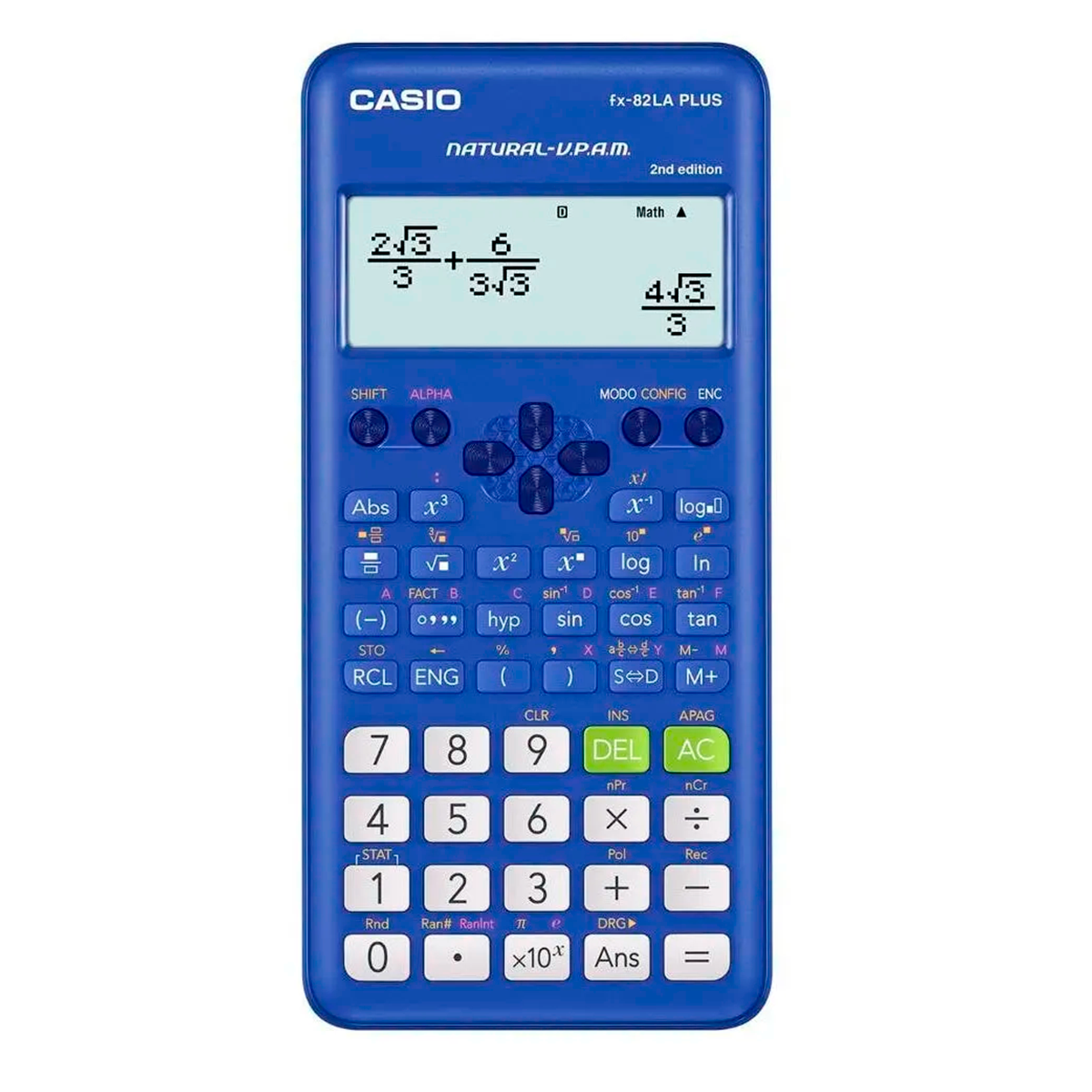 Calculadora Científica Casio Fx-82la Plus-2 252 Funciones Azul