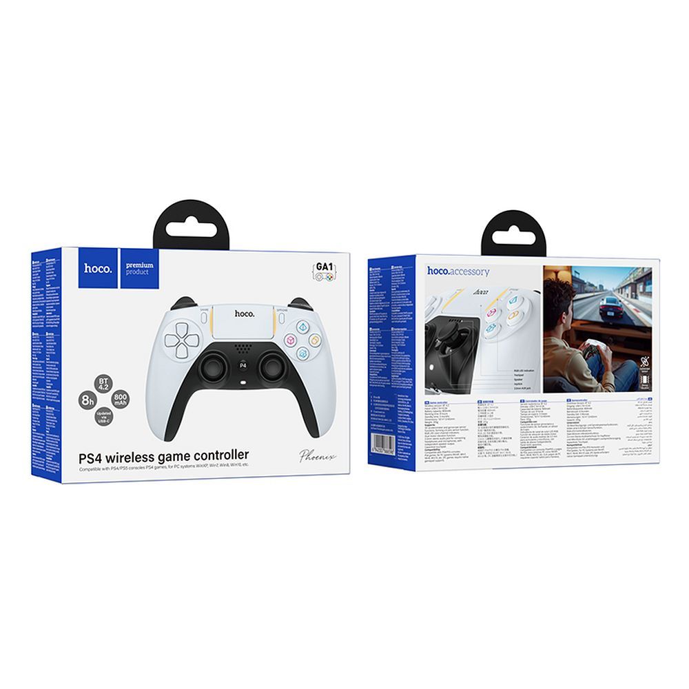 Control Joystick Inalambrico Hoco Ga1 Para Ps4 Ps5 y Pc Blanco – imagen 5