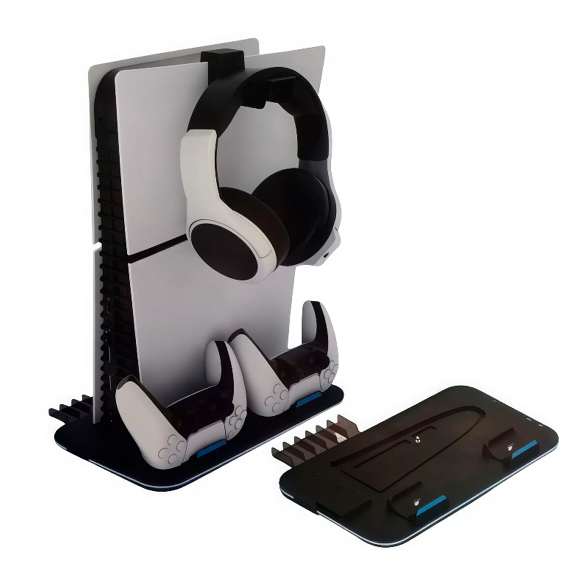 Soporte Cargador Lucky Fox Lf-p0527 Rgb Para Ps5 Slim y Disco Negro
