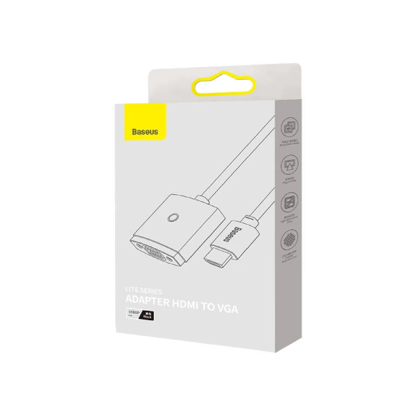Adaptador Hub Convertidor Hdmi a Vga Con Auxio Baseus Negro – imagen 4