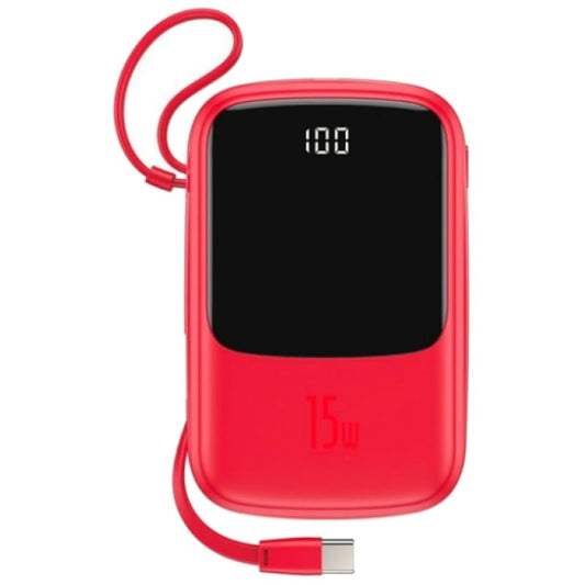 Batería Portátil Baseus 10000 Mah Tipo C 15w Mini Q Pow Rojo