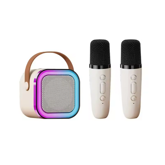 Parlante Portatil Bluetooth K12 Rgb + Microfono Beige