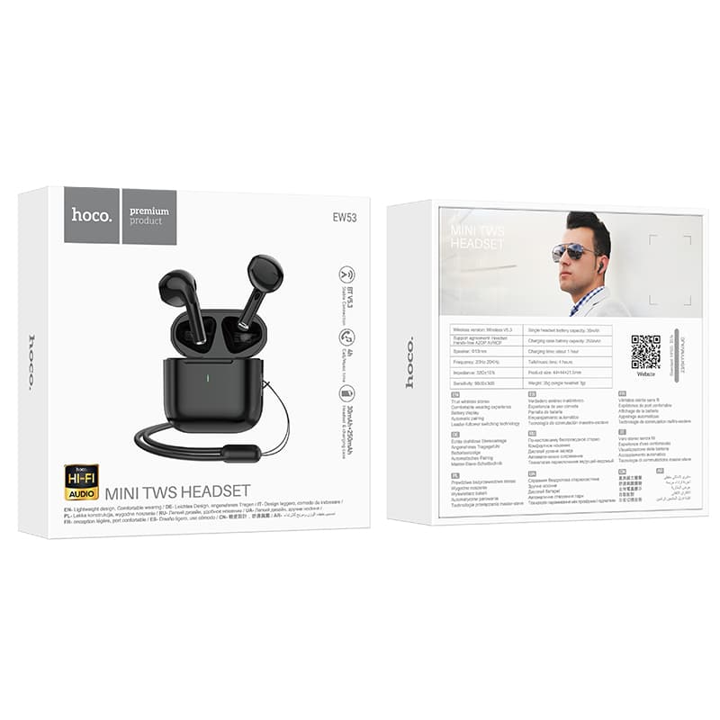 Audífonos Bluetooth In Ear Hoco Ew53 Mini Tws 4 Horas Negro – imagen 3