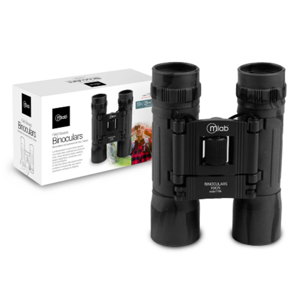 Binoculares Microlab 10x 25mm + Bolso Negro