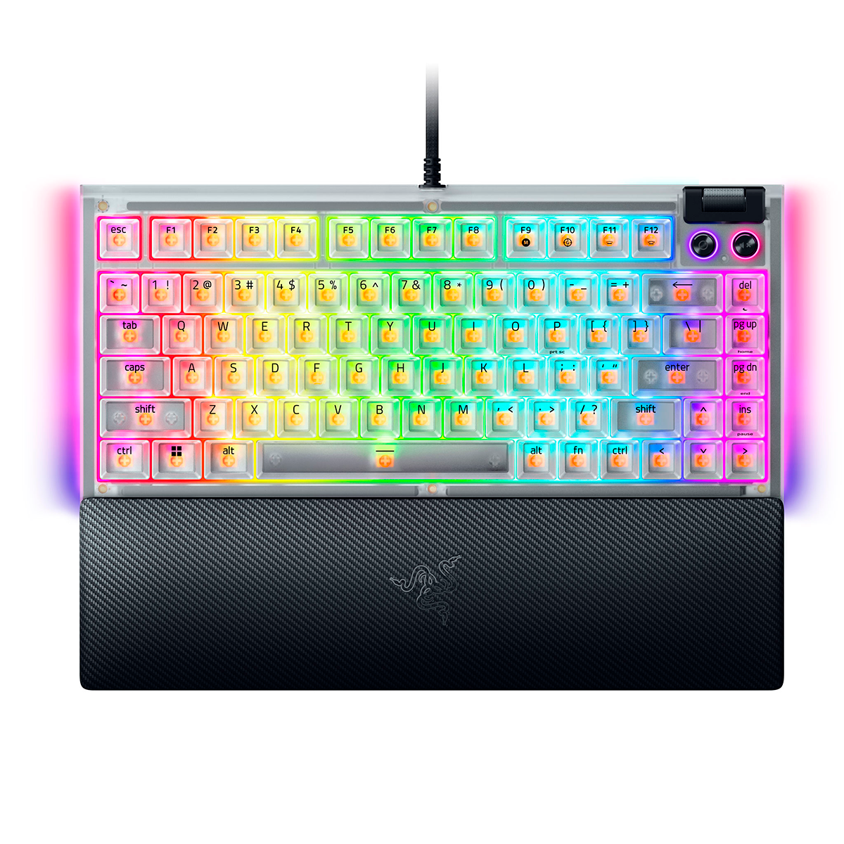 Teclado Gamer Mecanico Razer Blackwidow V4 75% Phantom White