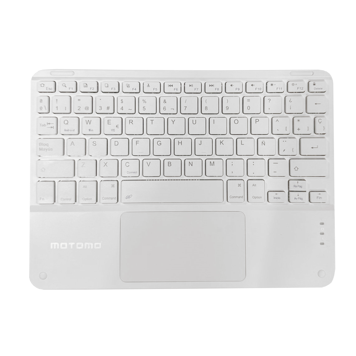Teclado Inalámbrico Bluetooth Motomo Bd-136a Slim Blanco