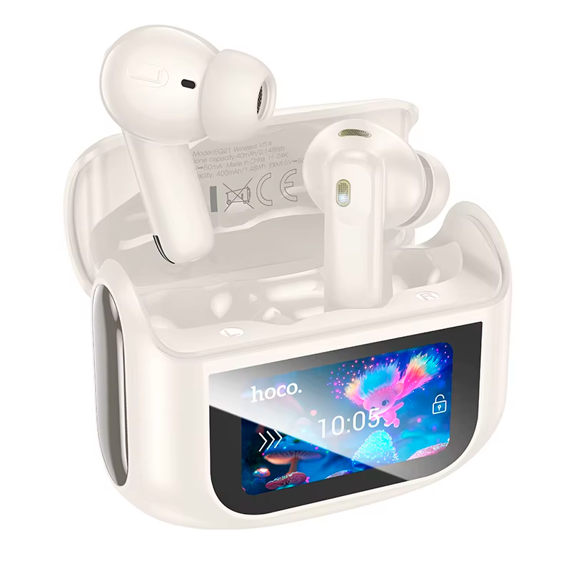 Audífonos In Ear Bluetooth Hoco Tws Eq21 Sandy Anc Enc Led Blanco