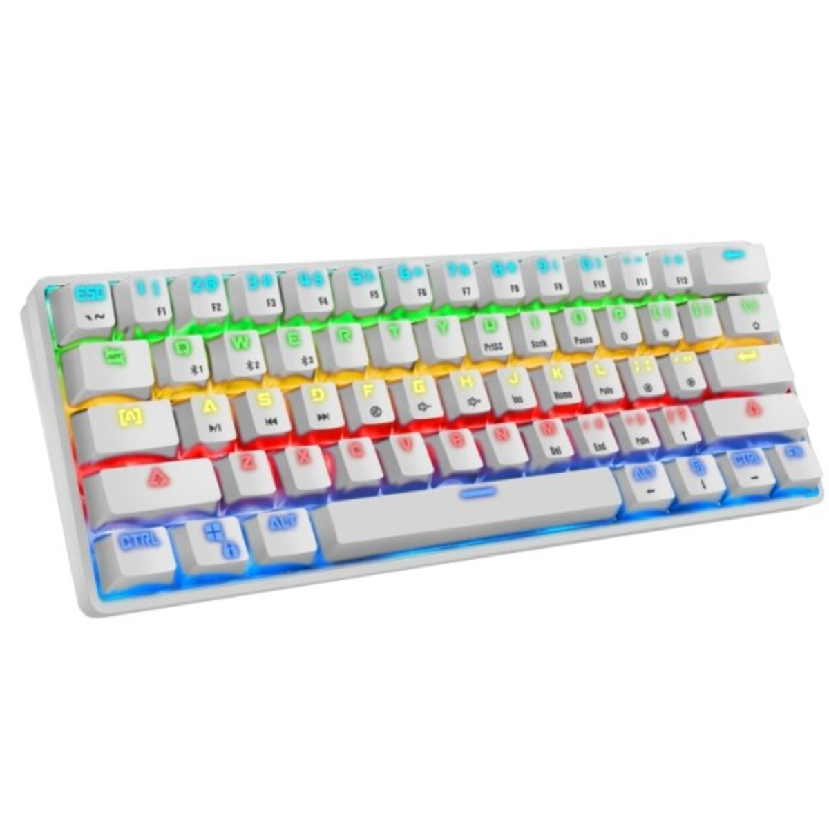 Teclado Gamer Leaven K28 Bluetooth 60% Ingles Blanco