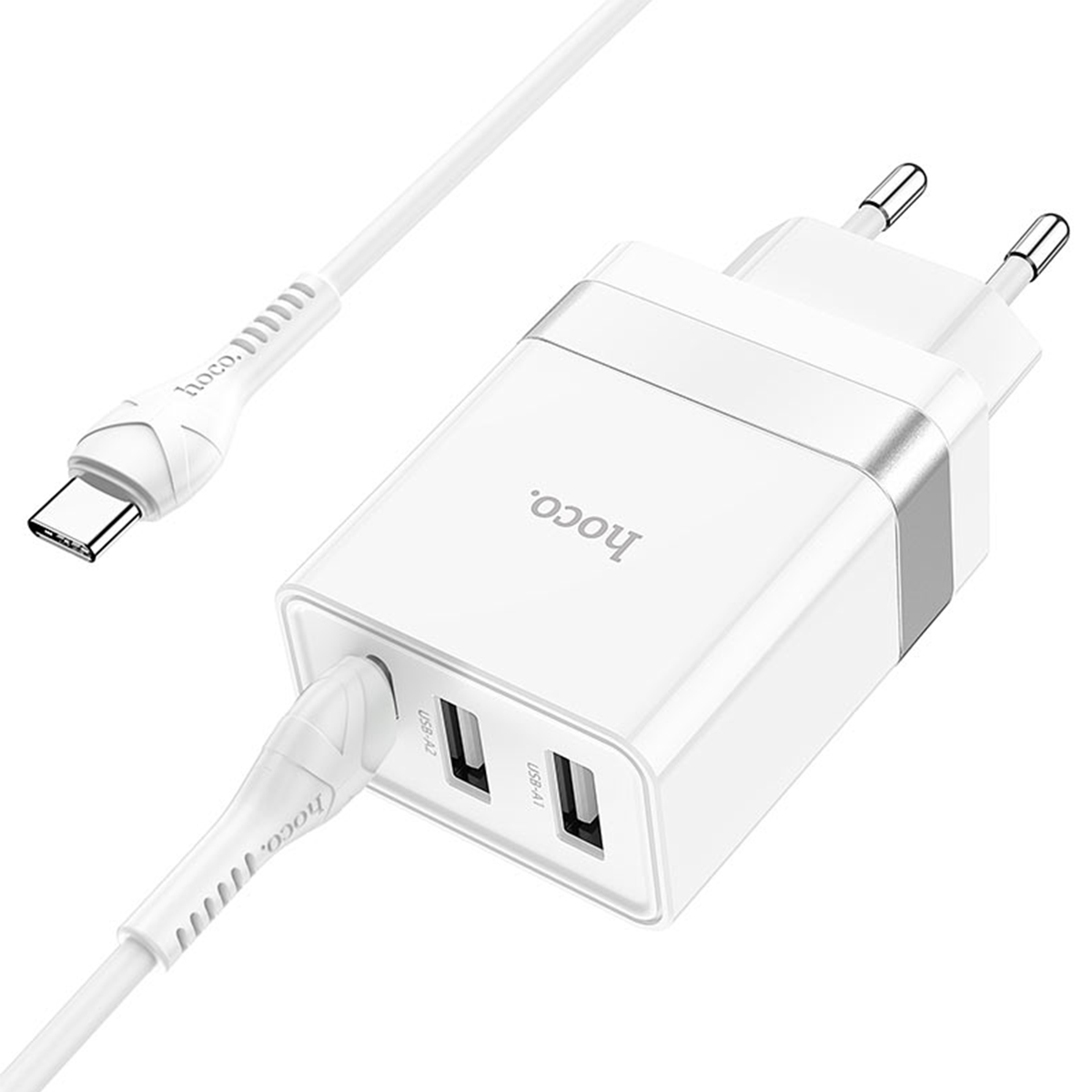 Cargador Hoco N21 Pro 30w Carga Rapida + Cable Tipo C Blanco