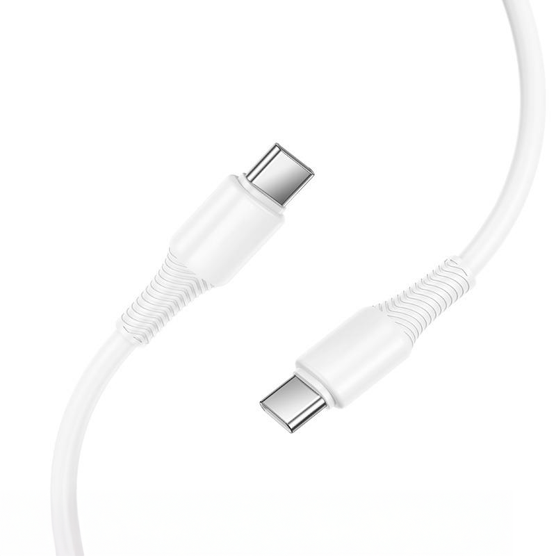 Cable Tipo C a Tipo C Hoco X120 Beneficio 60w 1 Metro Blanco – imagen 2