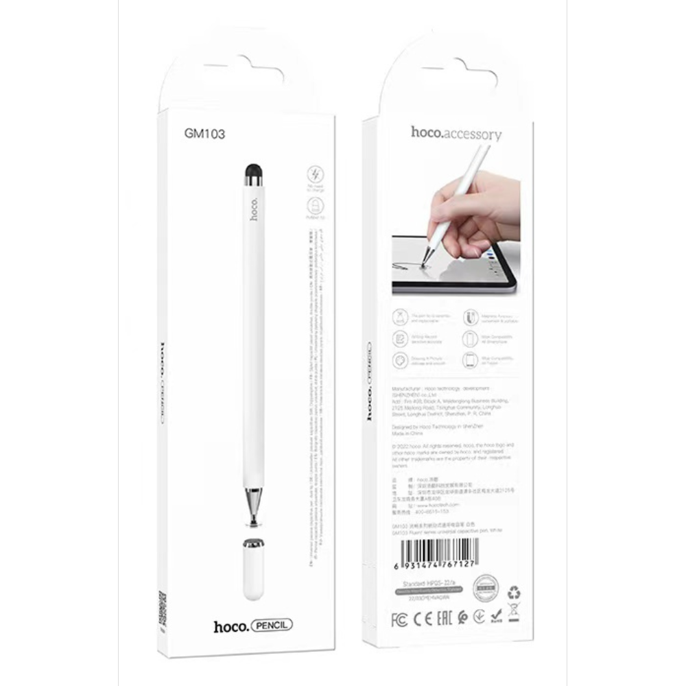 Lápiz Touch Para Tablet Hoco Gm103 Fluent Blanco – imagen 2
