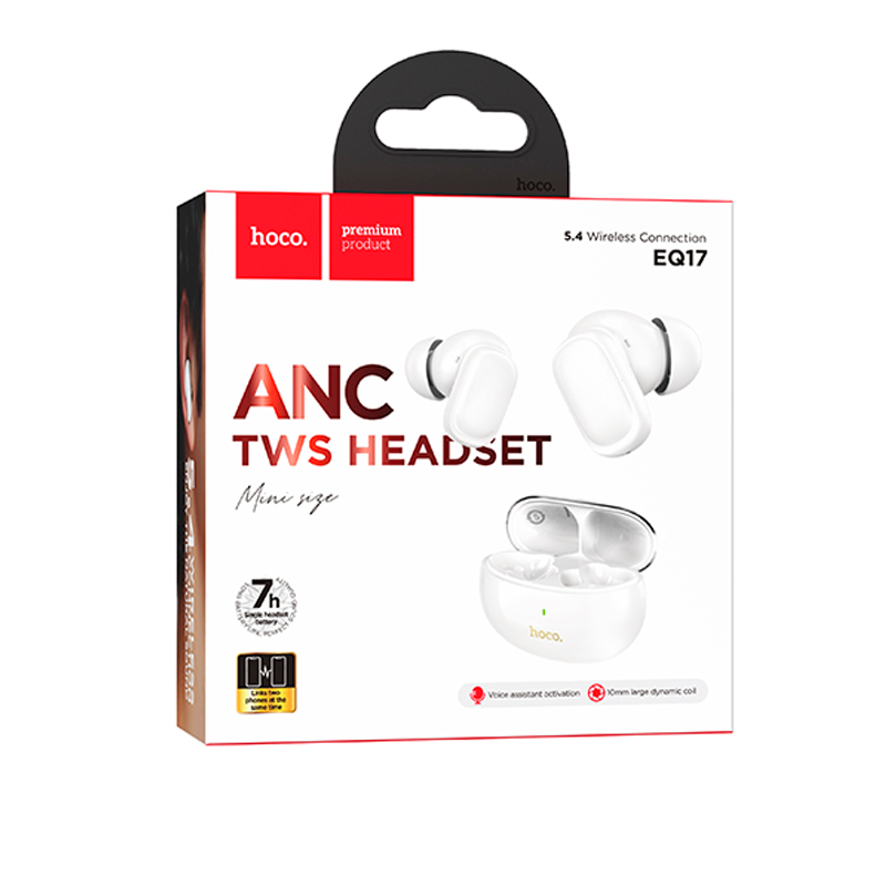Audífonos Bluetooth In Ear Hoco Eq17 Anc Blanco – imagen 3