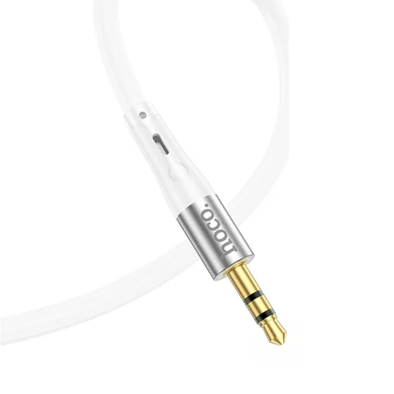 Cable Auxiliar 3.5mm a 3.5mm Hoco Upa22 1 Metro Blanco – imagen 2