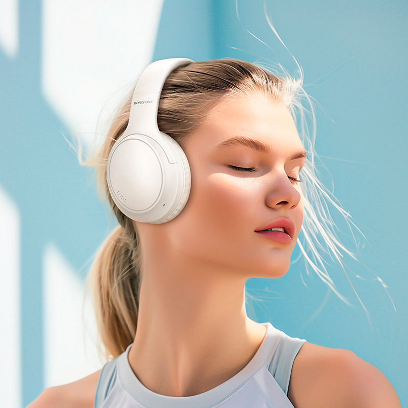 Audífonos Headset Bluetooth Borofone Bo29 Fascinador Blanco – imagen 2