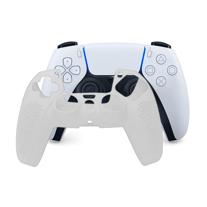 Funda Silicona Compatible Con Ps5 Anti Deslizante Blanco