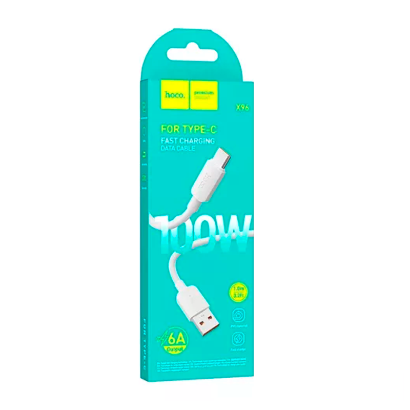 Cable Usb a Tipo C 100w Hoco X96 1 Metro Blanco – imagen 3