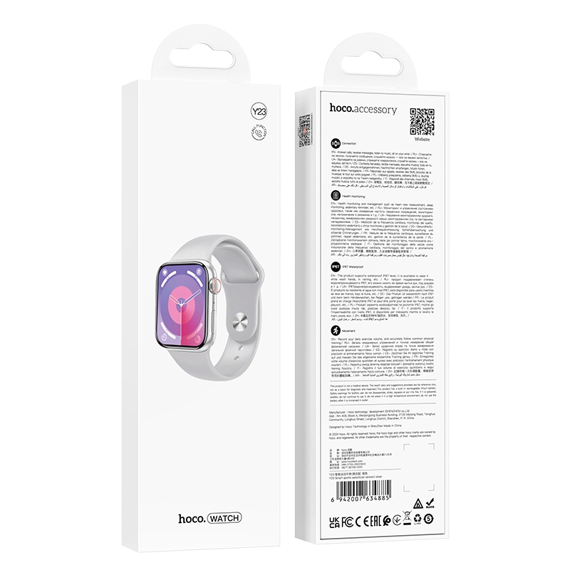 Smartwatch Reloj Inteligente Bluetooth Hoco Y23 Gris – imagen 3