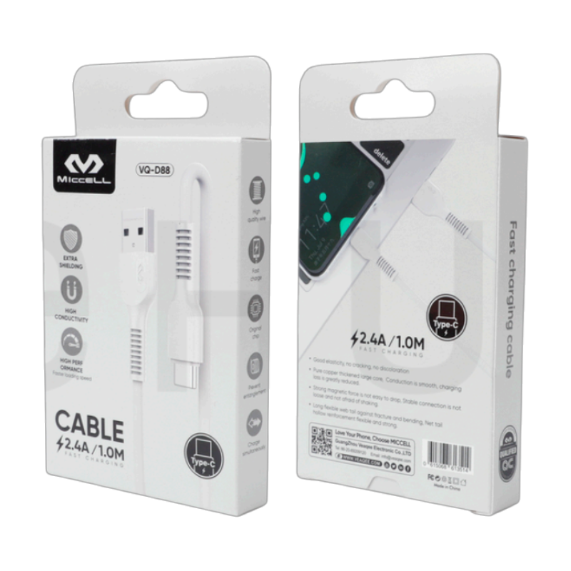 Cable Usb a Lightning Miccell Vq-d88 Blanco – imagen 3