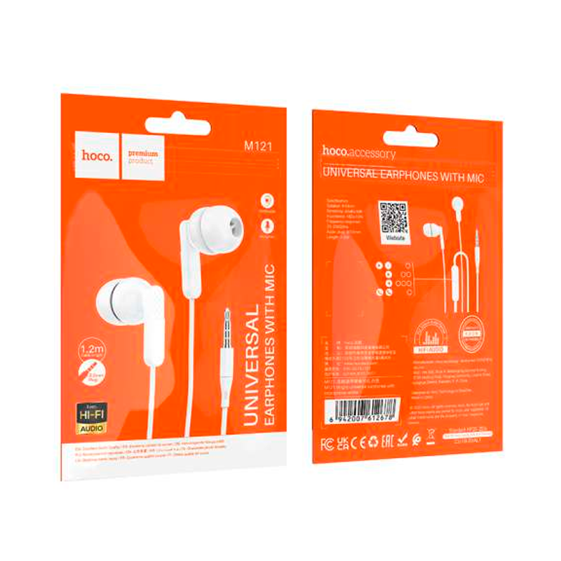 Audífonos In Ear Hoco M121 3.5mm Bright Blanco – imagen 2