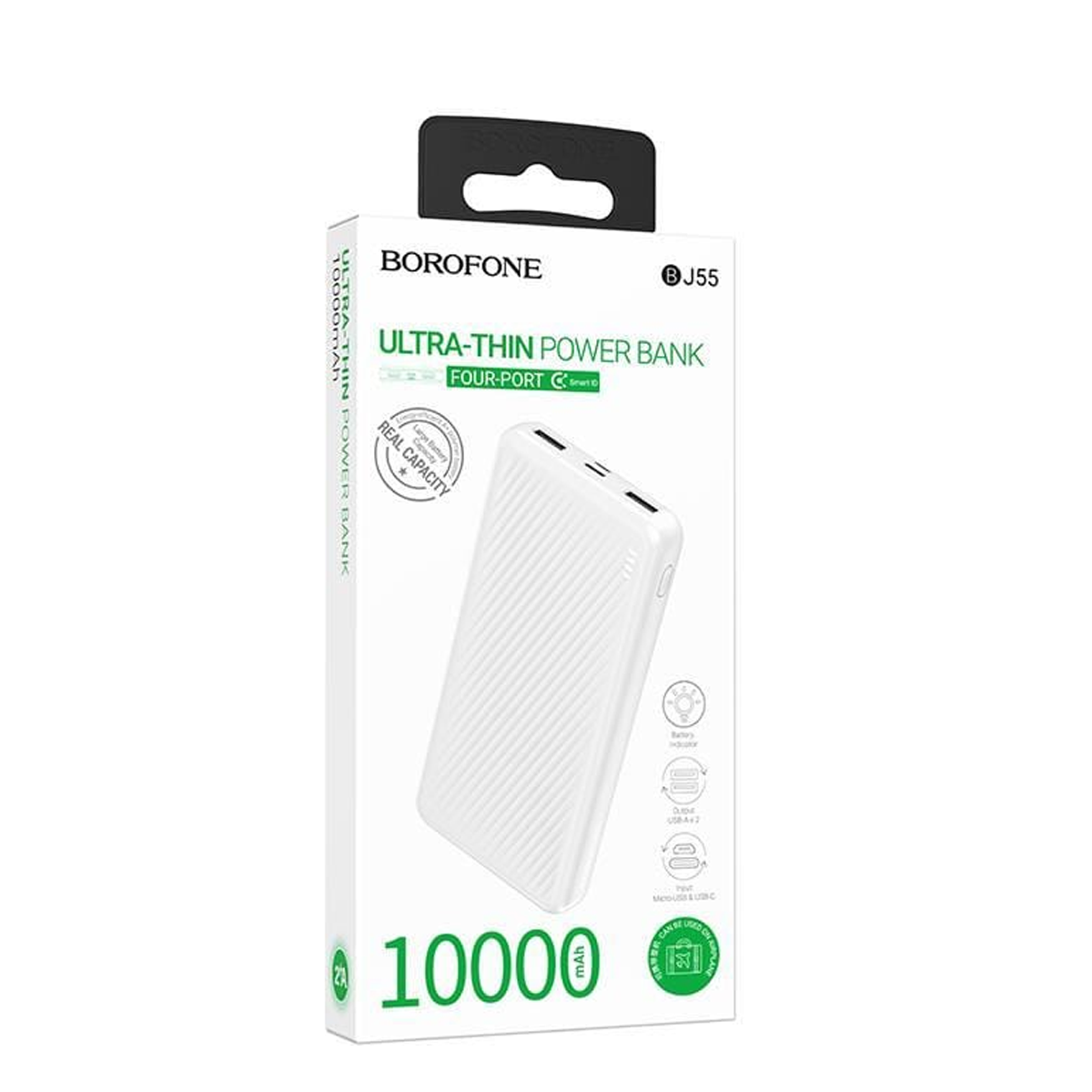 Bateria Portatil Powerbank Borofone Bj55 10.000 Mah Blanco – imagen 3