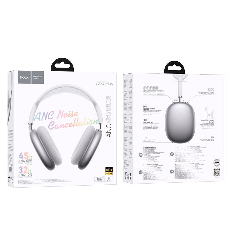 Audífonos Headset Bluetooth Hoco W65 Anc Plus Gris – imagen 3