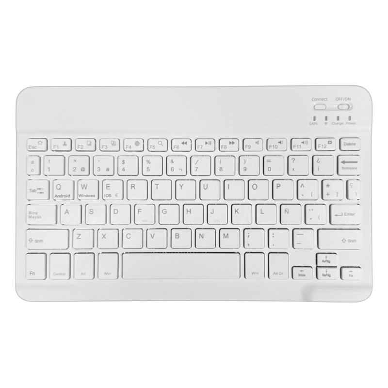 Kit Teclado + Mouse Mini Inalámbrico Bluetooth Español Blanco – imagen 3