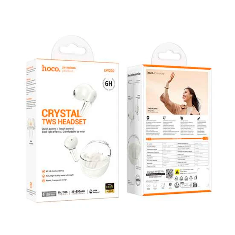 Audífonos In Ear Bluetooth Hoco Ew202 Blanco – imagen 3
