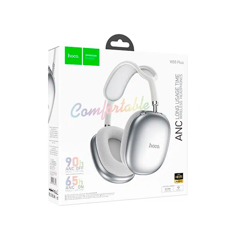 Audífonos Headset Bluetooth Hoco W55 Plus Gris – imagen 3