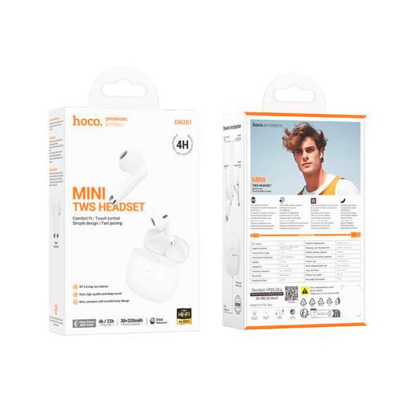Audífonos In Ear Bluetooth Mini Hoco Ew201 Blanco – imagen 3