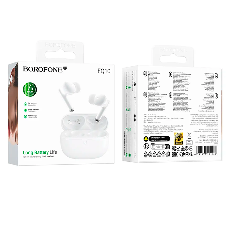 Audífonos In Ear Bluetooth Borofone Fq10 Tws Blanco – imagen 3