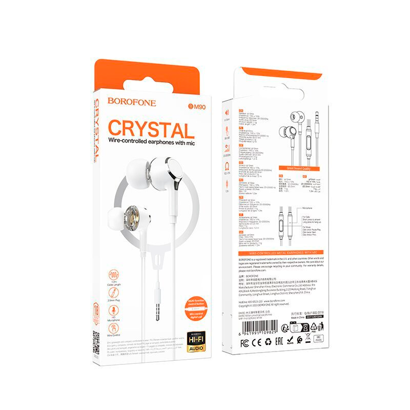 Audífonos In Ear 3.5mm Borofone Bm90 Blanco – imagen 3