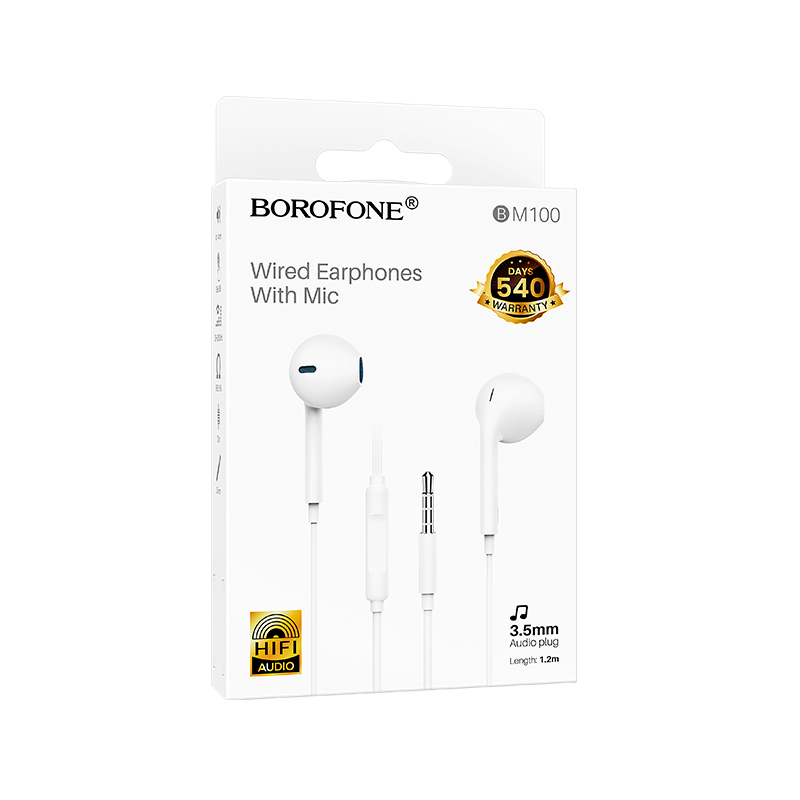 Audífonos In Ear Borofone Bm100 Fuente 3.5mm Blanco – imagen 3